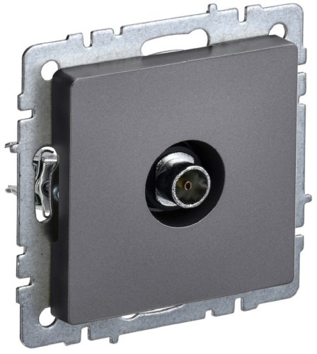 Розетка TV Проходная без рамки IEK Brite РТВ10-0-БрС 1-м. сталь фото Розетка TV Проходная без рамки IEK Brite РТВ10-0-БрС 1-м. сталь картинка